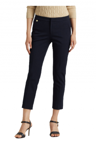 RALPH LAUREN PLSHD BI STR TWLL-PANT NAVY BLUE