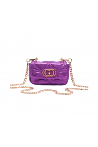 LA CARRIE SHINY MINI SHOULDER BAG LAMINATED LEATHER VIOLET