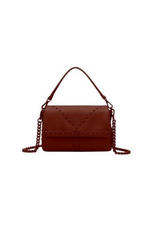 LA CARRIE - FRIVOLOUS M.STEPHY MED.HAND BAG TUMBLED LEATHER DARK BROWN