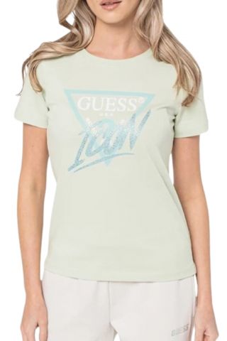 GUESS - SS CN ICON TEE LIGHT GREEN