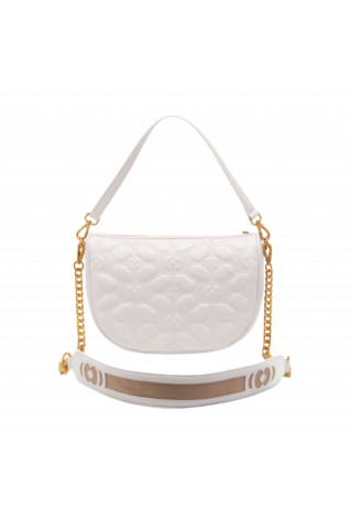 LA CARRIE STICH & PUN LOLLO MED. SHOULDER BAG LEATHER WHITE