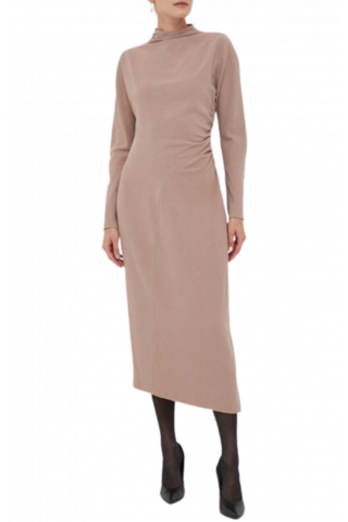 CALVIN KLEIN - HIGH NECK LS MAXI DRESS