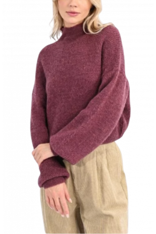 MOLLY BRACKEN LADIES KNITTED SWEATER - LA1212 DARK RED FRANCE