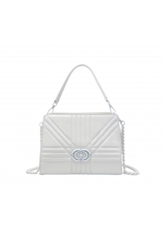 LA CARRIE - GRATE MES. SHOPPER LEATHER WHITE