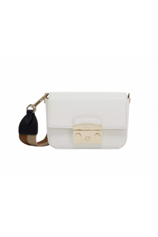 FURLA METROPOLIS MINI C.BODY WEBBING STRAP - VITELL MARSHMALLOW + CORDA NATURALE