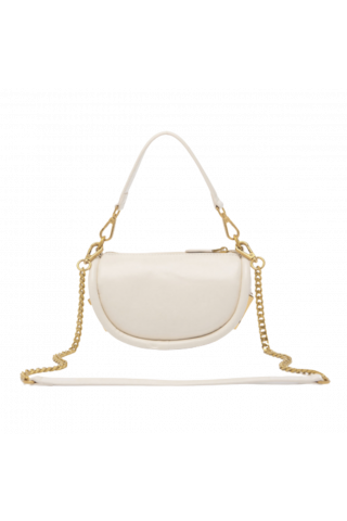 LA CARRIE WAXING CRESCENT MINI SHOULDER BAG SYNTHETIC WHITE