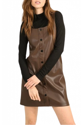 MOLLY BRACKEN LADIES WAVEN DRESS - T705 BROWN FRANCE