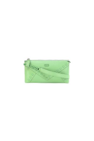 LA CARRIE - FRIVOLOUS M. DOUBLE WALLET/BAG TEMBLED LEATHER PISTACCHIO