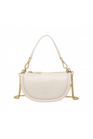 LA CARRIE WAXING CRESCENT MINI SHOULDER BAG SYNTHETIC WHITE