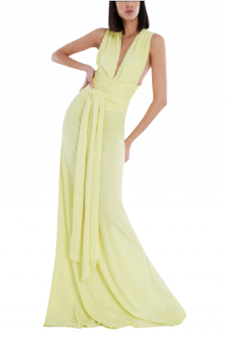 BCBGMAXAZRIA DRESS 23SRD233VI02 LIGHT YELLOW