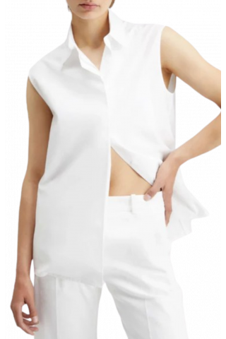 CALVIN KLEIN - COTTON ARCHIVE SLEEVELESS SHIRT WHITE