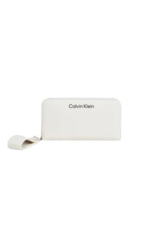 CALVIN KLEIN - GRAZIE LARGE ZIP AROUND WALLET DK ECRU