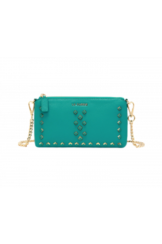 LA CARRIE FRIVOLOUS M. DOUBLE WALLET/BAG TUMBLED LEATHER AQUA