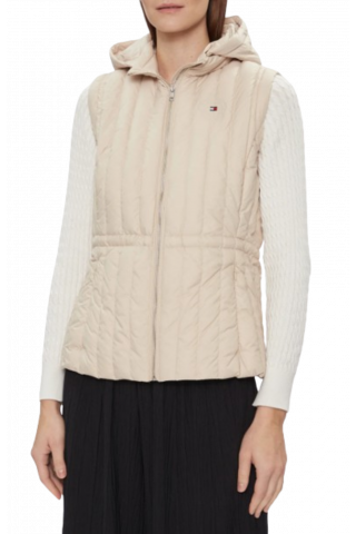 TOMMY HILFIGER FEMININE LW DOWN VEST - BEIGE- ACI