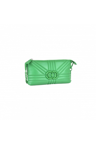 LA CARRIE - GRATE DOUBLE WALLET/BAG LEATHER GREEN