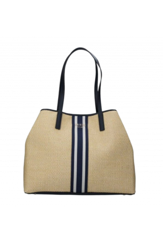 GUESS VIKKY LARGE TOTE BAG NAVY&BEIGE