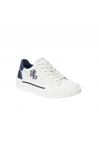 RALPH LAUREN - DAISIE SNEAKER LOW TOP LACE SNOW WHITE/DARK BLUE