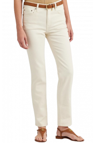 RALPH LAUREN LOW STR DENIM-JEAN CREAM