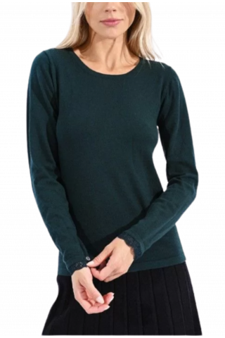 MOLLY BRACKEN LADIES KNITTED UNDERSWEATER - ES131 DARK GREEN FRANCE
