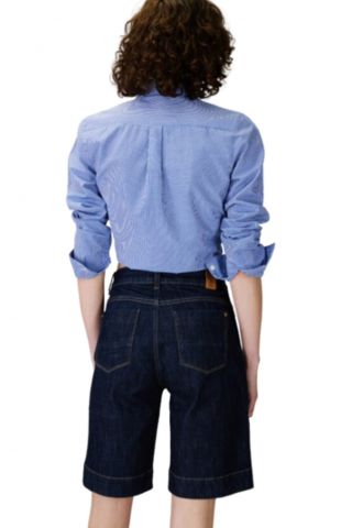 SARAH LAWRENCE - JEAN SHORTS WITH 5 POCKETS HW STR RINSE NAVY