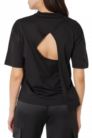 CALVIN KLEIN - SMOOTH COTTON OPEN BACK TOP BLACK