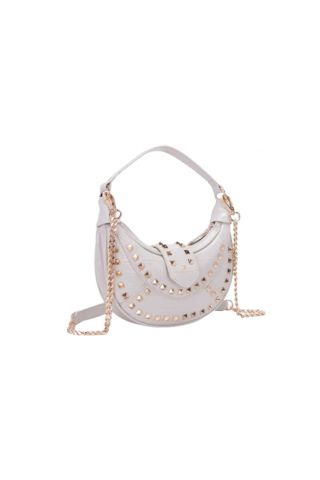 LA CARRIE - THUNDER SMALL H.MOON HAND BAG SYNTHETIC COCCO IVORY