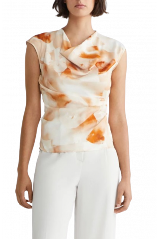 CALVIN KLEIN - WATERCOLOR SATIN GATHER TOP