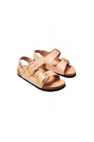 BIRKENSTOCK - LEATHER MILANO LENA HIGH SHINE BEIGE HEX NARROW FIT