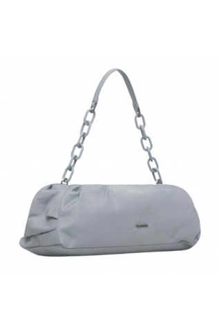 CALVIN KLEIN SOFT NYLON SHOULDER BAG LG - CK PEARL BLUE DYI