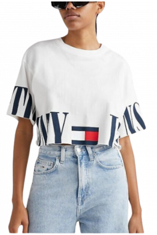 TOMMY HILFIGER TJW OVR CRP ARCHIVE 2 TEE - WHITE YBR