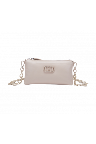 LA CARRIE DECCAN DOOBLE WALLET/BAG OFF WHITE LEATHER