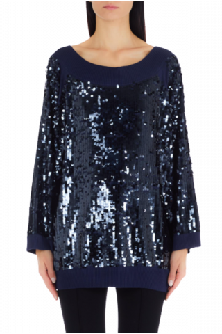 LIU JO BLACK CF3MO8 ECS MAGLIA CHIUSA M/L RICAMO