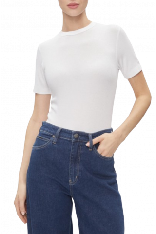 CALVIN KLEIN - MODAL RIB SS TEE WHITE