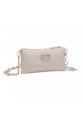 LA CARRIE DECCAN DOOBLE WALLET/BAG OFF WHITE LEATHER