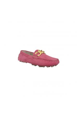 EMANUELLE VEE - MOCASSINO HOLLY CATENA KID SUEDE FUXIA