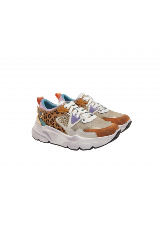 EMANUELLE VEE - SNEAKER ZOE MULTI ANIMALIER P011 COW SPLIT COMBI