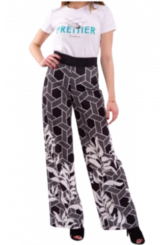 FRACOMINA FLARE PANT BLK/WHT