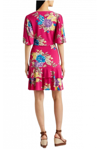 RALPH LAUREN STR POILY JERSEY-DRESS PINK MU