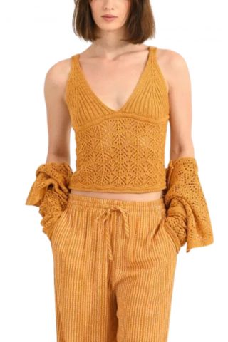 MOLLY BRACKEN LADIES KNITTED TANKTOP LA1500 YELLOW MANGO