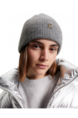 TOMMY HILFIGER - TH EVENING BEANIE GREY