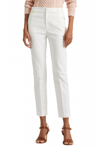 RALPH LAUREN STRETCH DBL CTN-PANT WHITE