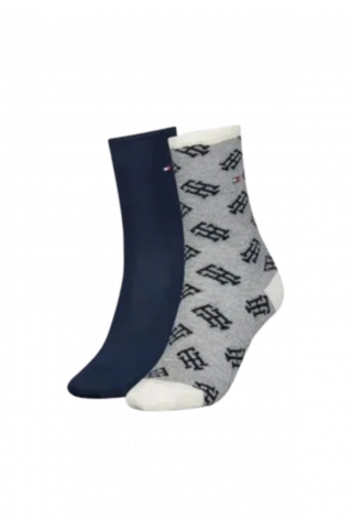 TOMMY HILFIGER - TH WOMEN SOCK 2P MONOGRAM ONE NAVY COMBO