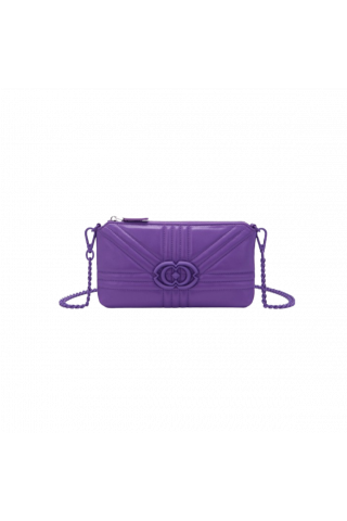 LA CARRIE - GRATE DOUBLE WALLET/BAG LEATHER VIOLET