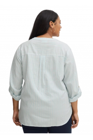 FRANSA BLOUSE SHORT SLEEVE FPKAJA BL 1, 20611779_STRLBLU/WHITE