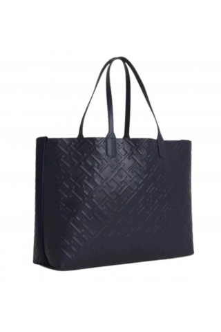 TOMMY HILFIGER - ICONIC TOMMY TOTE MONO DARK BLUE