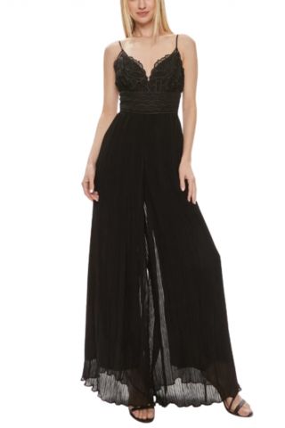 GUESS - JUMPSUIT AMIAH PLEATED BLACK