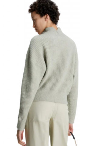 CALVIN KLEIN -EXTRA FINE WOOL CREWNECK SWEATER SILVER GREY