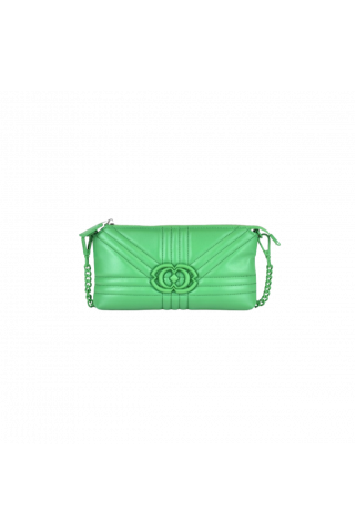 LA CARRIE - GRATE DOUBLE WALLET/BAG LEATHER GREEN