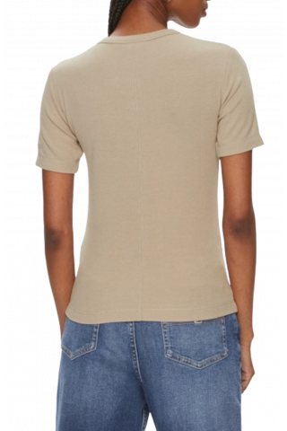 CALVIN KLEIN - MODAL RIB SS TEE NEUTRAL TAUPE