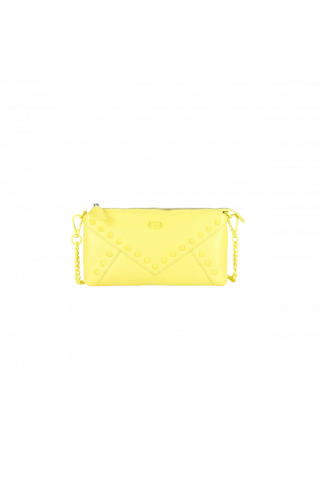 LA CARRIE - FRIVOLOUS M. DOUBLE WALLET TEMBLED LEATHER YELLOW